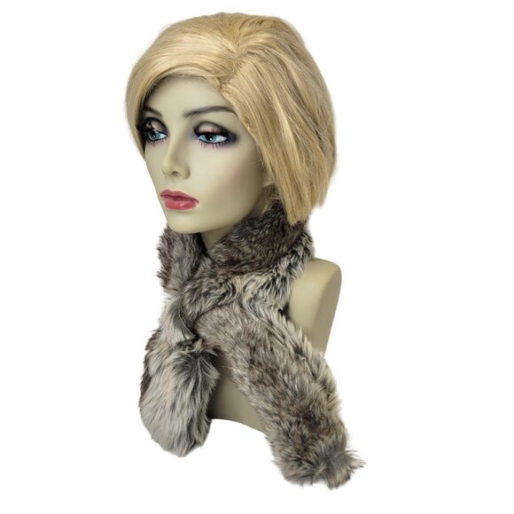 Smoky Fox Faux Fur Loop Scarf Fur Neck Wrap - Picture 6 of 11